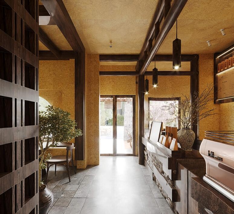 thi công sơn hiệu ứng cho quán cafe Lô Lô Chải