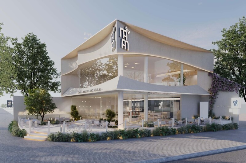 dự án thi công sơn hiệu ứng cho quán Cafe Mầm Hạ Long