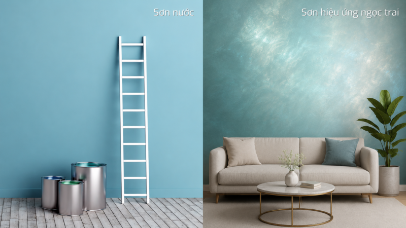 so sánh sơn hiệu ứng và sơn nước