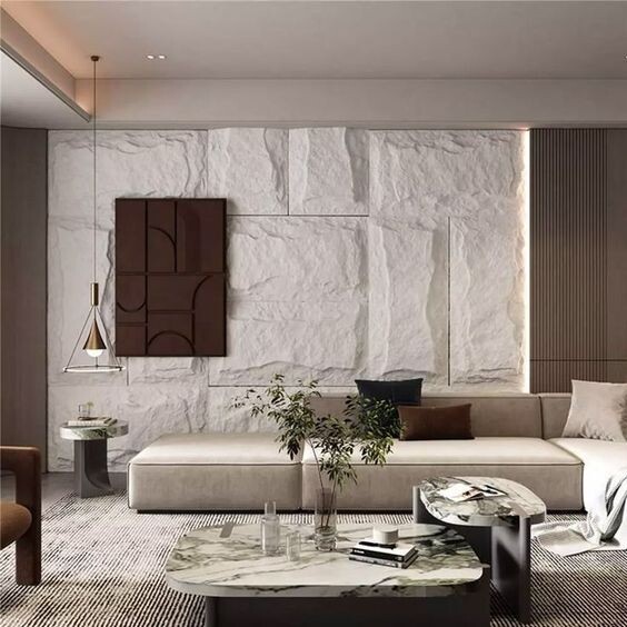 Sơn hiệu ứng giả đá phòng khách